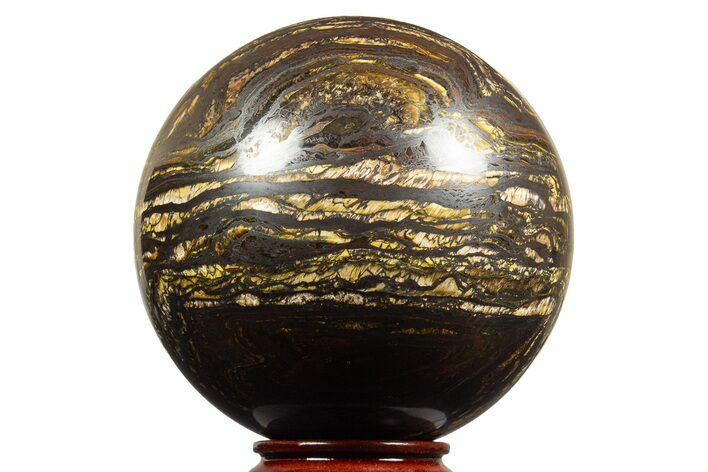 Polished Tiger Iron Stromatolite Sphere - Billion Years #316249